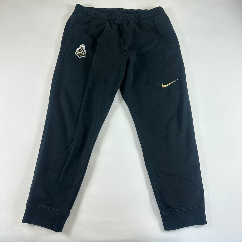 Nike Purdue Boilermakers Sweatpants‎ Black Gold Swoosh Logo Mens XL